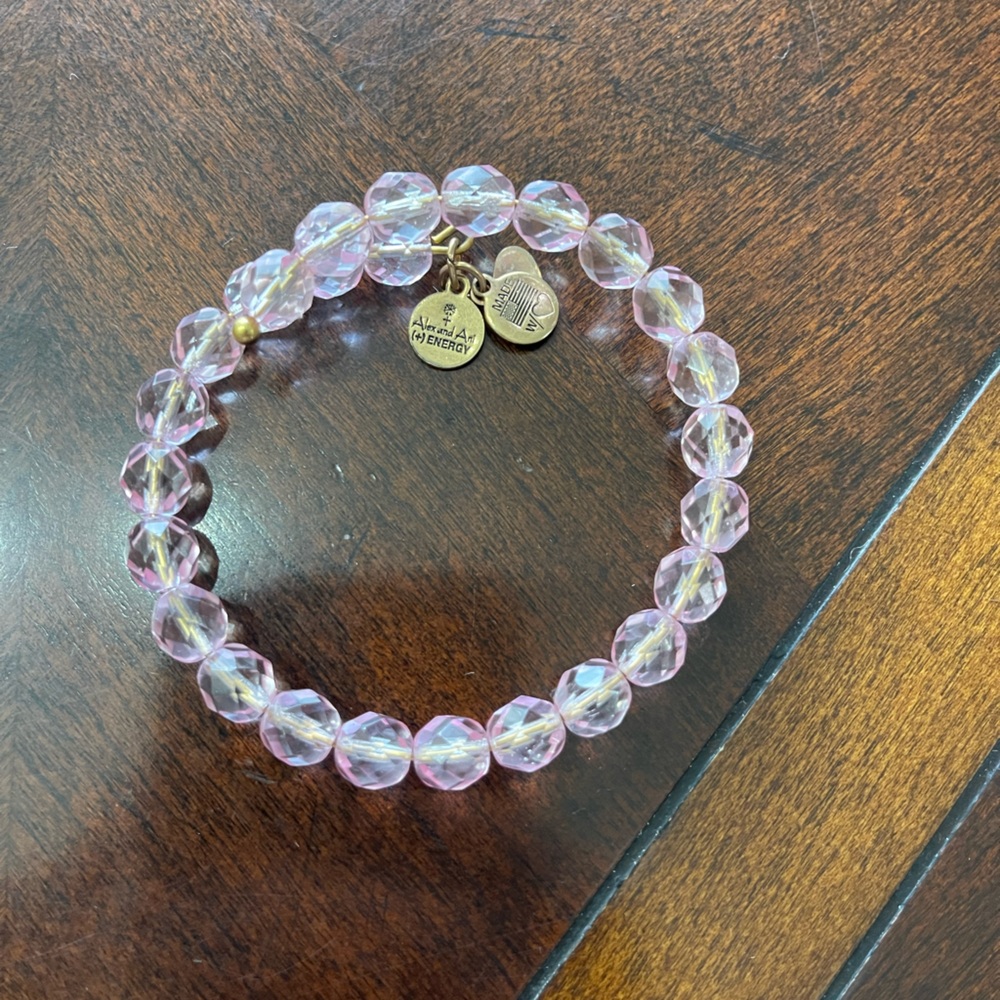 Alex and Ani Wrap Bracelet Pink Glass Beads